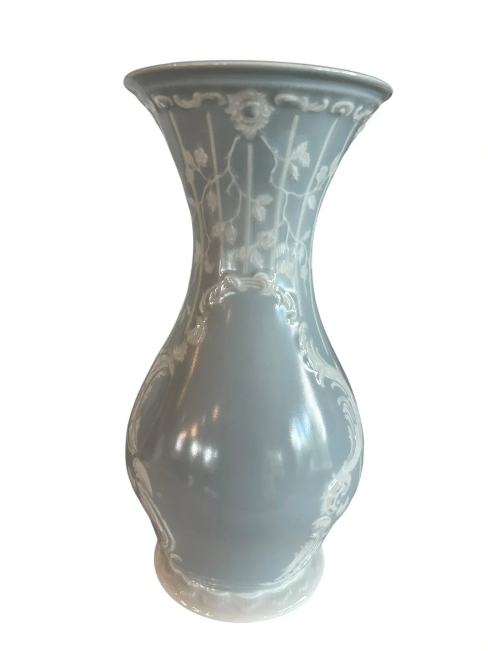 Rosenthal Germany Sanssouci Porcelain Floral Relief Flower Vase Vintage